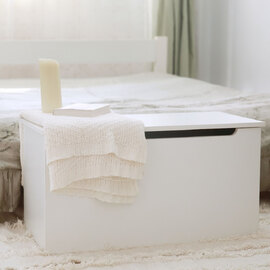 Elvoro Wooden Ottoman Storage in White
