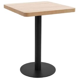 Elwood 60cm Wooden Square Bistro Table - Light Brown/Black