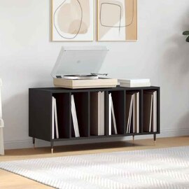 Ennis 100cm Wooden Filing Cabinet With 6 Shelves And Metal Legs - Black