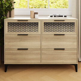 Epping Wooden Chest Of 6 Drawers - Oak