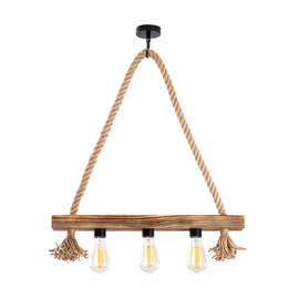 Erebos 3 Light Wooden Ceiling Pendant Light in Oak