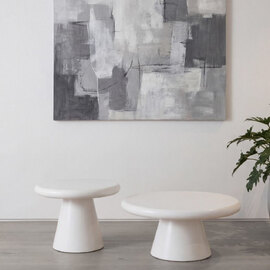 Eronel Round Wooden Coffee Table Set in White
