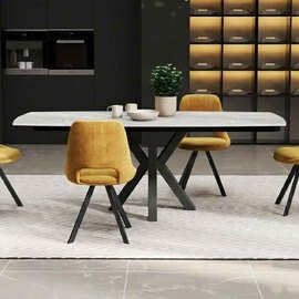 Eronix Ceramic Extending Dining Table in Matt Grey