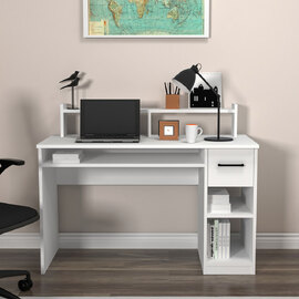 Eslem Wooden Computer Desk in White