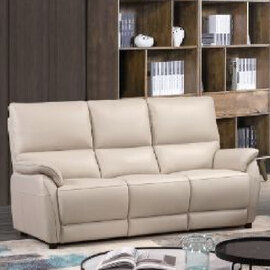 Essex Faux Leather 3 Seater Sofa In Chalk