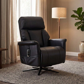 Estelle Leather Air Lift & Tilt Electric Recliner in Black