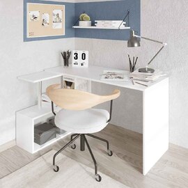 Estoril Wooden Corner Laptop Desk in White