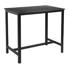Etax 180cm Wooden Black Bar Table with Steel Base
