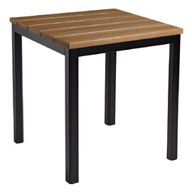 Etax 80cm Wooden Dining Table With Aluminium Base In Golden Oak