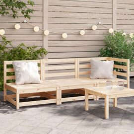 Etreno Outdoor Solid Wood Lounge Set in Natural