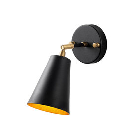 Evander Metal Wall Light in Black and Gold