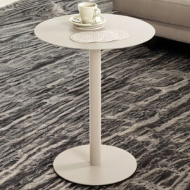 Evanston Round Metal End Table In Grey