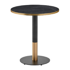 Evario Round 70cm Marble Effect Top Dining Table with Black Gold Base