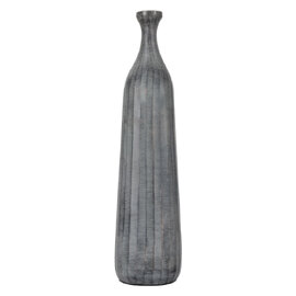 Exeter Small Aluminium Bottle Vase In Antique Grey