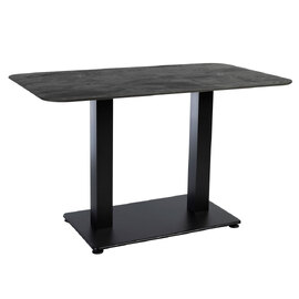 Extro 119cm Black Moon Top Dining Table with Akira Base