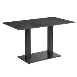 Extro 119cm Rectangular Metallic Anthracite Top Dining Table with Akira Black Base