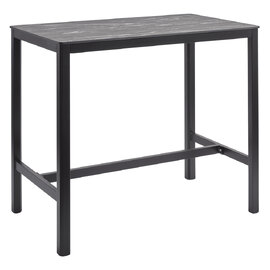 Extro 120cm Wooden Bar Table In Black Marble Textured
