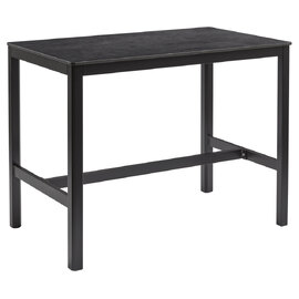 Extro 120cm Wooden Bar Table In Black Metallic Anthracite