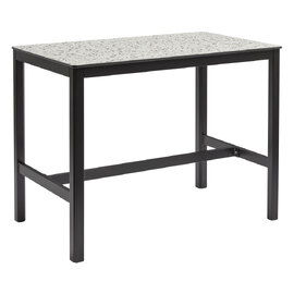 Extro 120cm Wooden Bar Table In Mixed Terrazzo