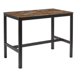 Extro 120cm Wooden Bar Table In Planked Vintage