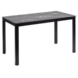 Extro 120cm Wooden Dining Table In Black Marble Textured