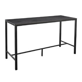 Extro 179cm Metallic Anthracite Top Bar Table with Black Base