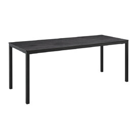 Extro 179cm Metallic Anthracite Top Dining Table with Black Base
