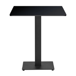 Extro 60cm Square Black Wooden Top Dining Table with Bicton Sleek Base