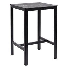 Extro 60cm Wooden Bar Table In Black Marble Textured