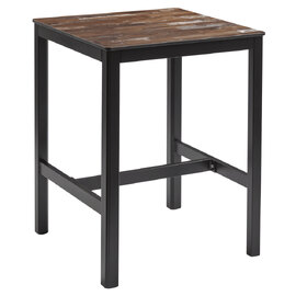 Extro 60cm Wooden Bar Table In Planked Vintage