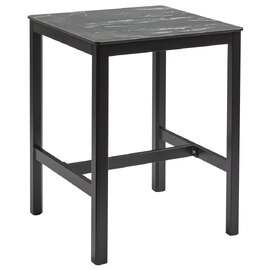 Extro 60cm Wooden Mid Bar Table In Black Marble Textured