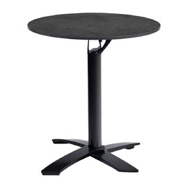 Extro 69cm Round Metallic Anthracite Flip Top Dining Table with Sabre Deluxe Black Base