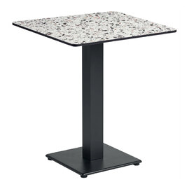 Extro 69cm Square Mixed Terrazzo Top Dining Table with Akira Black Base