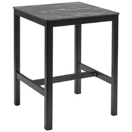 Extro 70cm Wooden Mid Bar Table In Black Marble Textured