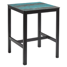 Extro 80cm Wooden Bar Table In Vintage Teal