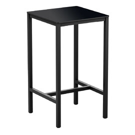 Extro Square Wooden Black Top Bar Table with Steel Base