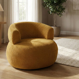 Ezrion Fabric Accent Chair in Mustard