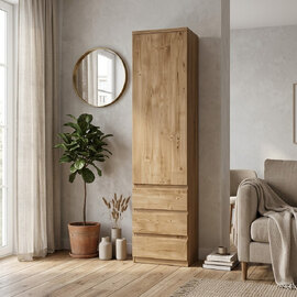 Felton Wooden Cupboard With 1 Door In Oak