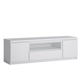 Fank Wooden Large 2 Doors 1 Drawer TV Stand In Alpine White