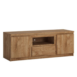 Fank Wooden Small 2 Doors 1 Drawer TV Stand In Ribbeck Oak