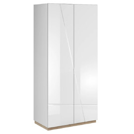 Fargo High Gloss Wardrobe With 2 Doors In White