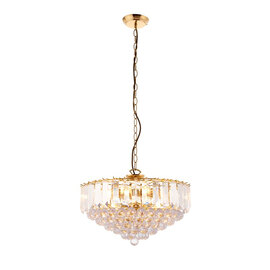 Fargo Wall Hung 6 Pendant Light In Brass