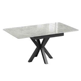 Farsen Ceramic Extending Dining Table in Grey Gloss