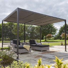 Faversham Large Aluminium Garden Canopy In Grey