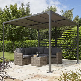 Faversham Small Aluminium Garden Canopy In Grey