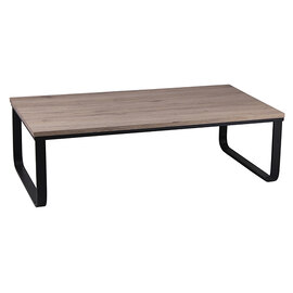 Felix Wooden Coffee Table With Black Metal Frame In Natural