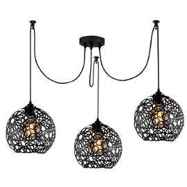 Fellini 3 Light Metal Cluster Nest Ceiling Pendant Light in Black