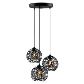Fellini 3 Light Metal Drop Nest Ceiling Pendant Light in Black