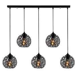 Fellini 5 Light Metal Nest Ceiling Pendant Light in Black
