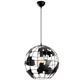 Fellini Metal Globe Ceiling Pendant Light in Black